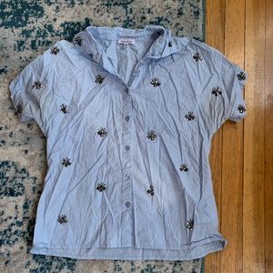 Button down with sequin accents